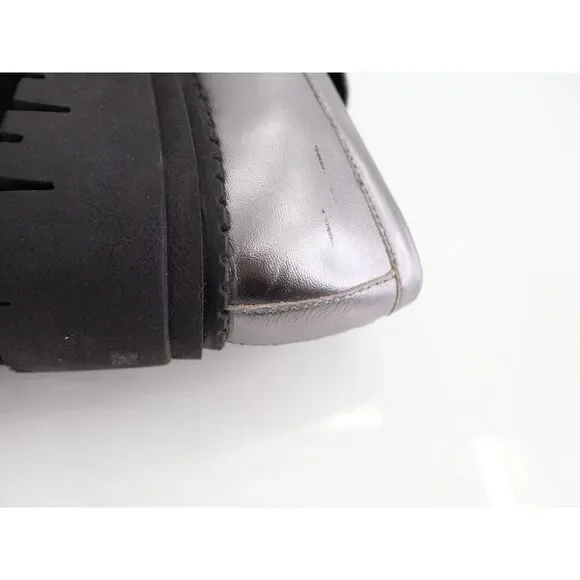 Free People Womens Lyra Lug Sole Penny Loafers Chunky Silver Leather 36 6 - Picture 8 of 14